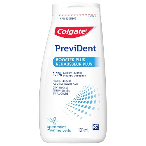 Colgate PreviDent 5000 ppm Booster Plus Toothpaste - Spearmint, 100mL - Fluoride Enamel Protection, Sensitive Teeth Relief, Travel Size - Dentifrice for Daily Oral Care (Package May Vary)