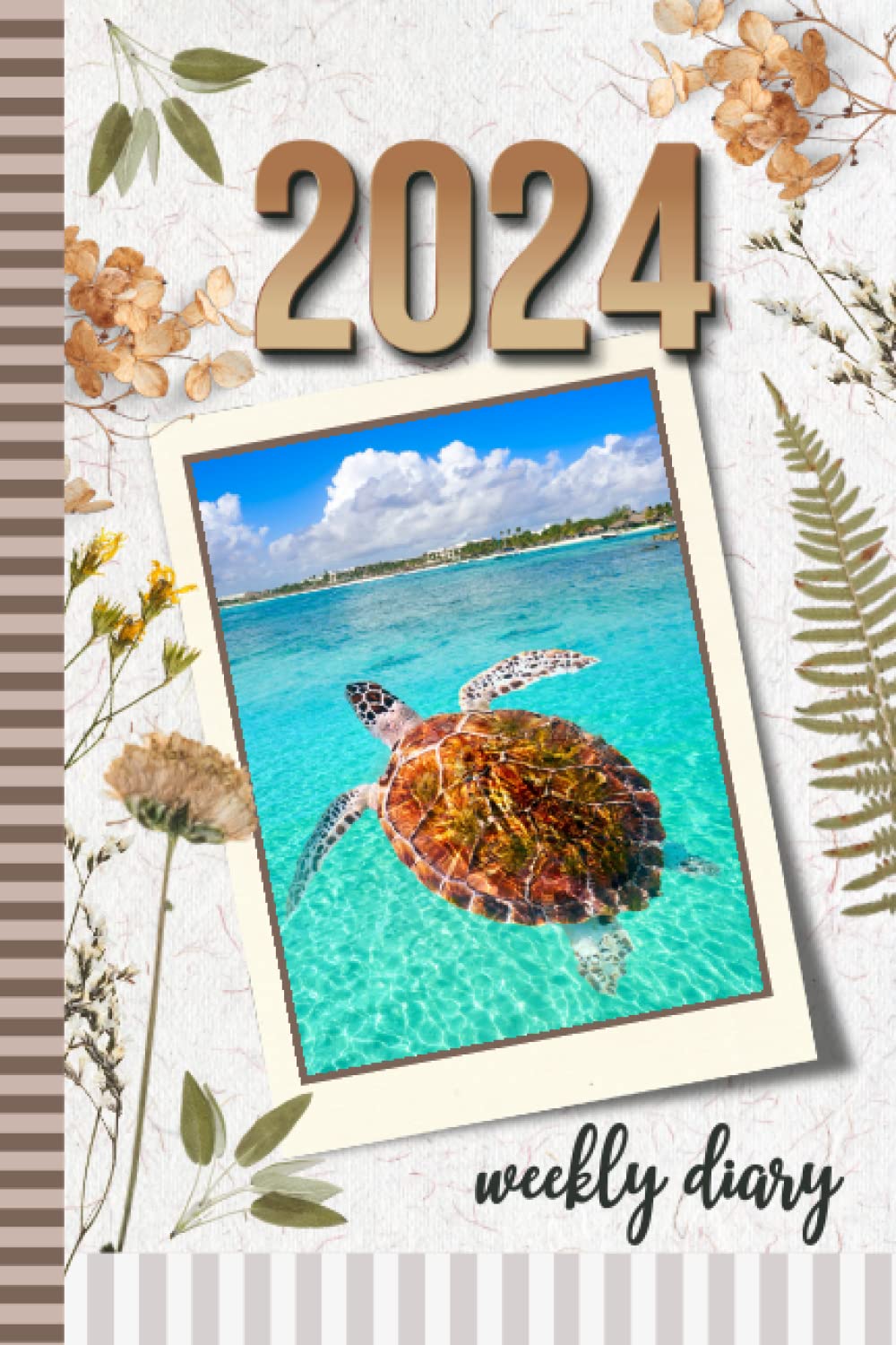 2024 Weekly Diary: 6x9 Dated Personal Organizer / Daily Scheduler With Checklist - To Do List - Note Section - Habit Tracker / Organizing Gift / Sea Turtle - Ocean Animal Art Cover