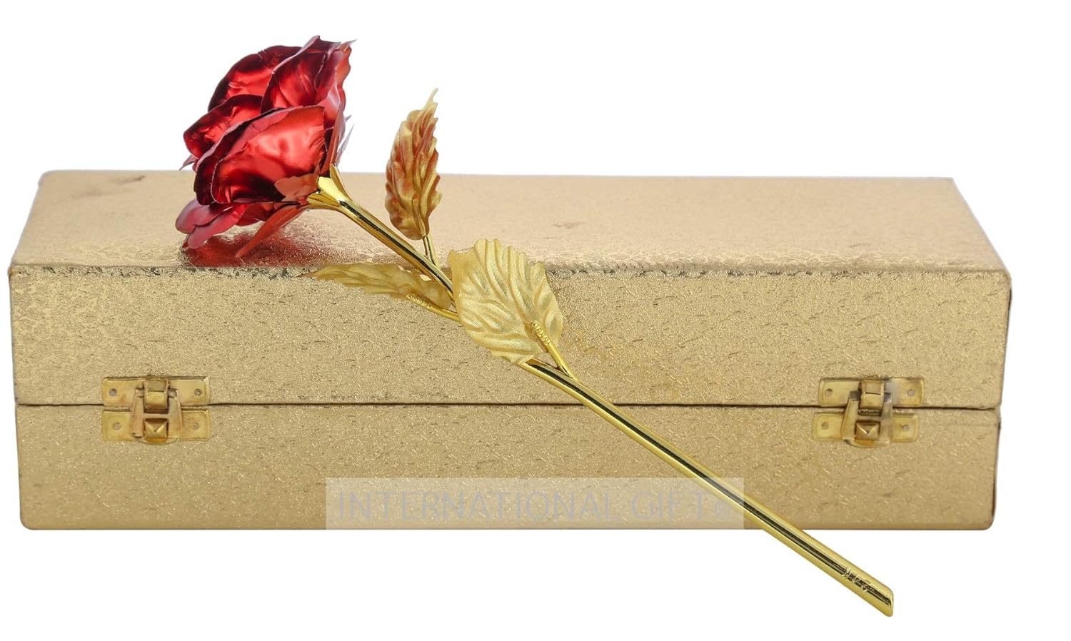 Buy International Gift Red Rose Flower Present Golden Foil Life Long And Luxury Golden Gift Box Great Gift Idea For Your Wife Girlfriend Or Husband Birthday Gift Online At Low Prices In