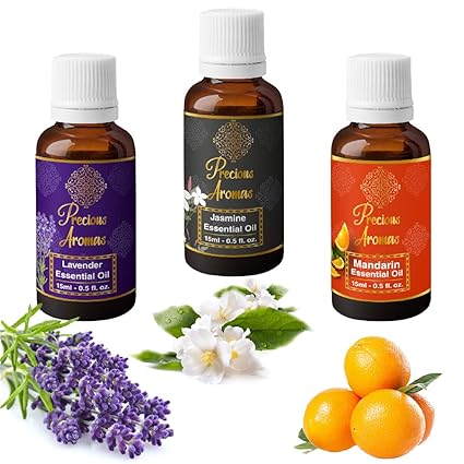 Precious Aromas Lavender, Jasmine & Mandarin Essential Oil, 15 ml (Pack of 3)