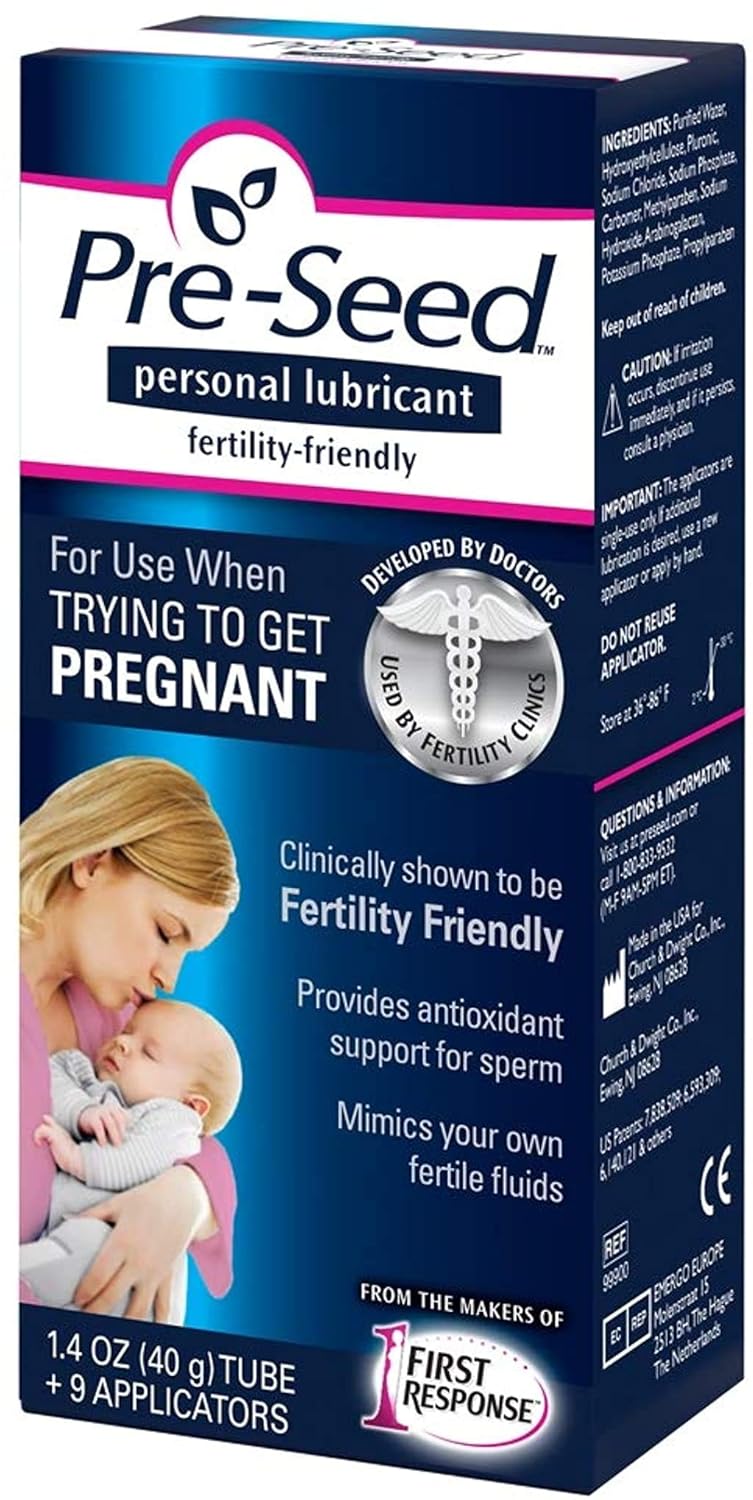 Pre-Seed Personal Lubricant, 40 Gram Tube with 9 Applicators (Pack of 2) : Beauty