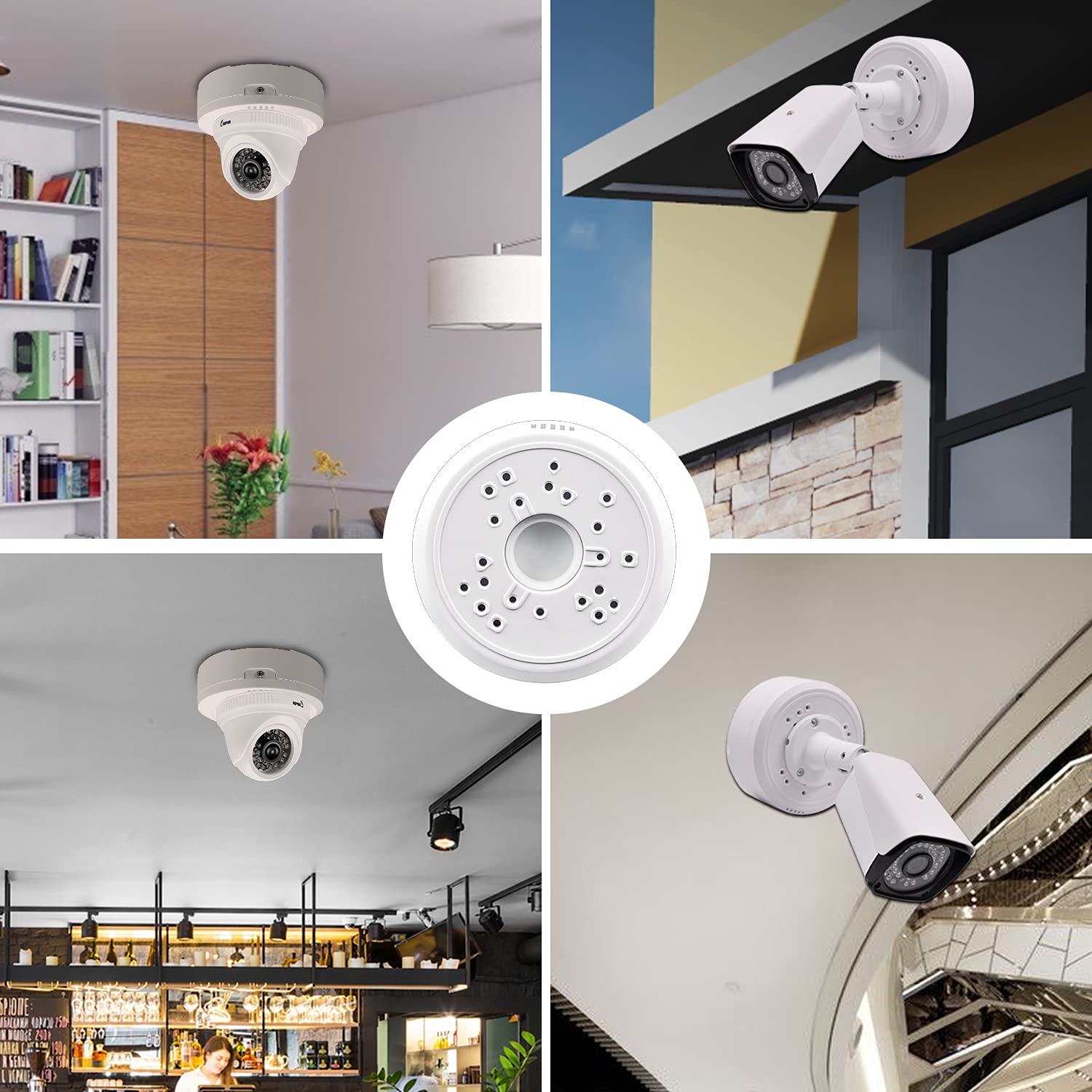 Universal Bullet Security Camera Junction Box Mount Bracket, Plastic Junction Box Compatible with Arlo Solar Panel and Reolink Solar Panel,Outdoor/Indoor Use CCTV Junction Mounting Box