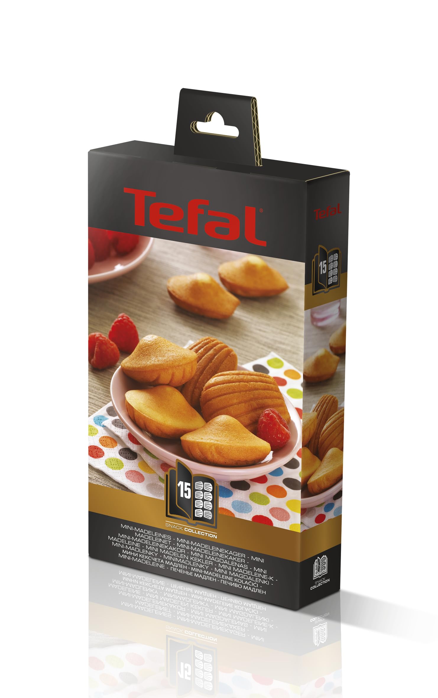 Tefal XA801512 Mini Madeleine Plates Set, Non-Stick, Snack Time, Accessory, Snack Collection, Black