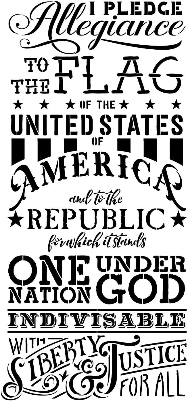 Pledge of Allegiance Stencil by StudioR12 | Patriotic American Word Art - Large 12 x 24-inch Reusable Mylar Template | Painting, Chalk, Mixed Media | Use for Wall Art, DIY Home Decor - STCL1250_2