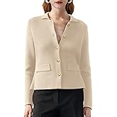 SuperPrity Cardigan Sweaters for Women Long Sleeve Lightweight Cropped Knit Blazer Button Jacket 2024 Fashion Fall Outfits