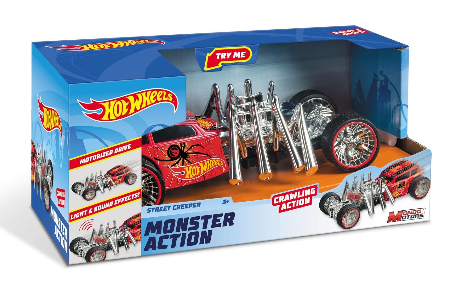 Hot Wheels Street Creeper Age 3+, Motorised Vehicle for kids, Monster Action, Realistic and Unique with lights and sounds, Licensed Toy, Bladez Toyz