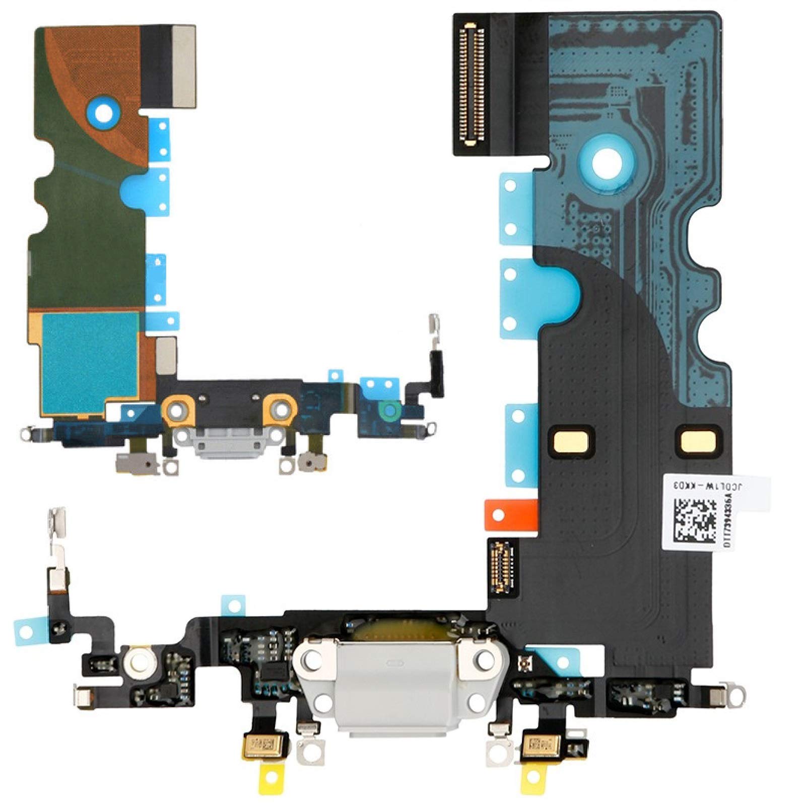 iReplaceParts Charging Port For iPhone 8 (4.7") Dock Connector Flex Cable Replacement With Lower Microphone 821-01163-A (White)