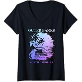 Womens Outer Banks North Carolina V-Neck T-Shirt