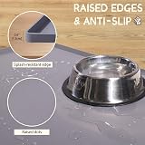 MateeyLife Cat & Dog Food Mat, Silicone, Non-Slip, 61x40 cm, Gray view 3