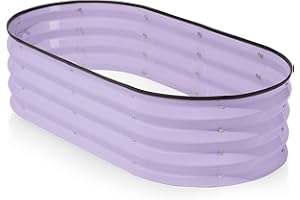 Plant & Plot Galvanized Raised Garden Beds Outdoor // 4×2×1 ft Planter Raised Beds for Gardening, Vegetables, Flowers // Large Metal Garden Box (Lavender)