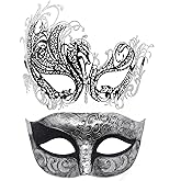 Coddsmz Couple Mask Half Venetian Masquerade Ball Mask Mardi Gras Mask Christmas Cosplay Costume Halloween Party Mask 2 Pack