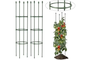 LOMNYIY Garden Trellis, Tomato Cage Tall Plant Support Climbing Vines Flowers Stands Cucumber Trellis Plant cage(Tall 55.1 inches，2 Pack)