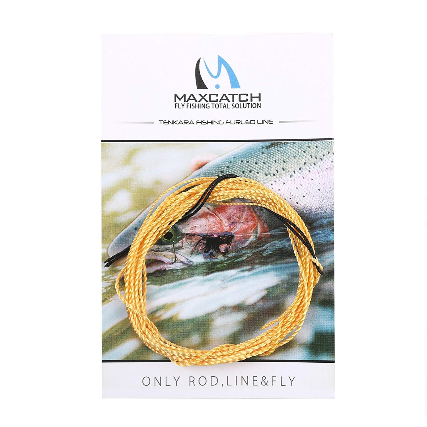 MAXIMUMCATCH Tapered Tenkara Line, Braided Furled Line: 11/12/13 FT, 3 Color Available (Gold, 12ft)