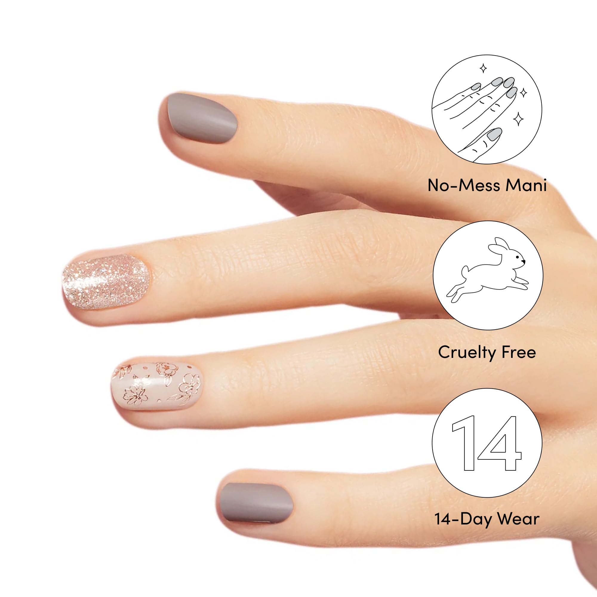 Dashing Diva Gloss Nail Strips Lavendar Dreams | UV Free, Chip Resistant, Long Lasting Gel Nail Stickers | Contains 32 Nail Wraps, 1 Prep Pad, 1 Nail File - Image 5