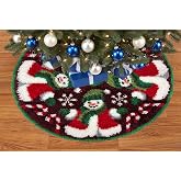 Herrschners Merry Snowmen Tree Skirt Latch Hook Kit