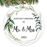 First Christmas Married Ornament 2023, Wedding