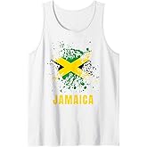 Jamaica Retro Vintage Watercolors Sport Jamaican Flag Tank Top