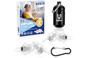 SOFTVOX Kids Earplugs (6-12 yrs) – Pressure Relief & Preventing Ear Pain Airplane Ear Protection for Adults with Small Ear Canals, Reusable Noise Sensitivity Ear Plugs for Home, School, Playtime & Beyond