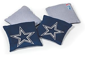 NFL Pro Football Dallas Cowboys Dual-Sided Bean Bags by Wild Sports, 4 Pack - Premium Toss Bags for Cornhole Sets