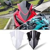 Midimttop Motorcycle CBR 650 R Windshield Fairing Windshield Screen Sight Visor Wind Deflector Fit for CBR650R CBR 650R Accessories 2019-2024 (Black Smoke)
