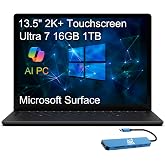 Microsoft Surface Laptop 6, Intel Ultra 7 165H, 16GB DDR5 RAM, 1TB SSD | 13.5" 2K+ Touchscreen, Business AI PC, > i7-1355U, 16-Core, Backlit, 18.5-Hr Battery Life, IR Webcam, IST HUB, Win 11 Pro