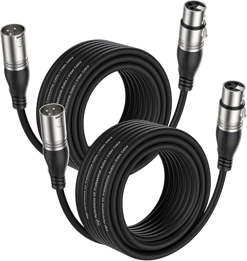 EBXYA XLR Microphone Cable 10M 30FT 2 Pack 3 Pin Balanced Male to Female