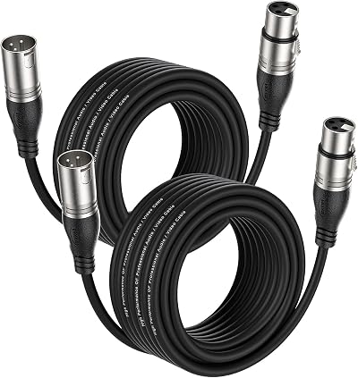 EBXYA XLR Microphone Cable 10M 30FT 2 Pack 3 Pin Balanced Male to Female