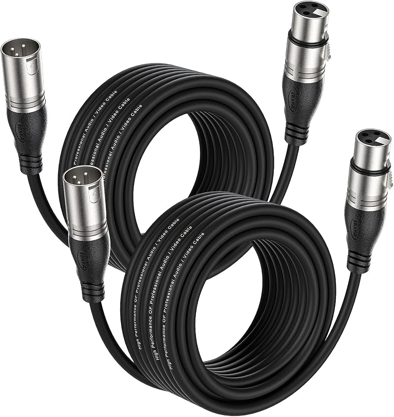 EBXYA XLR Microphone Cable 10M 30FT 2 Pack 3 Pin Balanced Male to Female