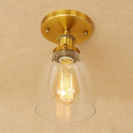 Azwe Retro Vintage Ceiling Light Round Antique Ceiling Light