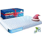 Ultra Thin Flat Pillows for Sleeping,Cooling Slim Memory Foam Pillow 2.25 in Height Ultra Thin Pillow,Low Profile Sleeper Pillows for Stomach Sleeper for Neck and Back Support Stomach sleeping pillow