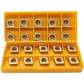 Zouzmin 20pcs CCMT09T304/CCMT32.51 Carbide Turning Inserts,CCMT Insert Mutilayer Coated CNC Lathe Replacement Cutters Inserts for Lathe Turning Tool Holder Boring Bar