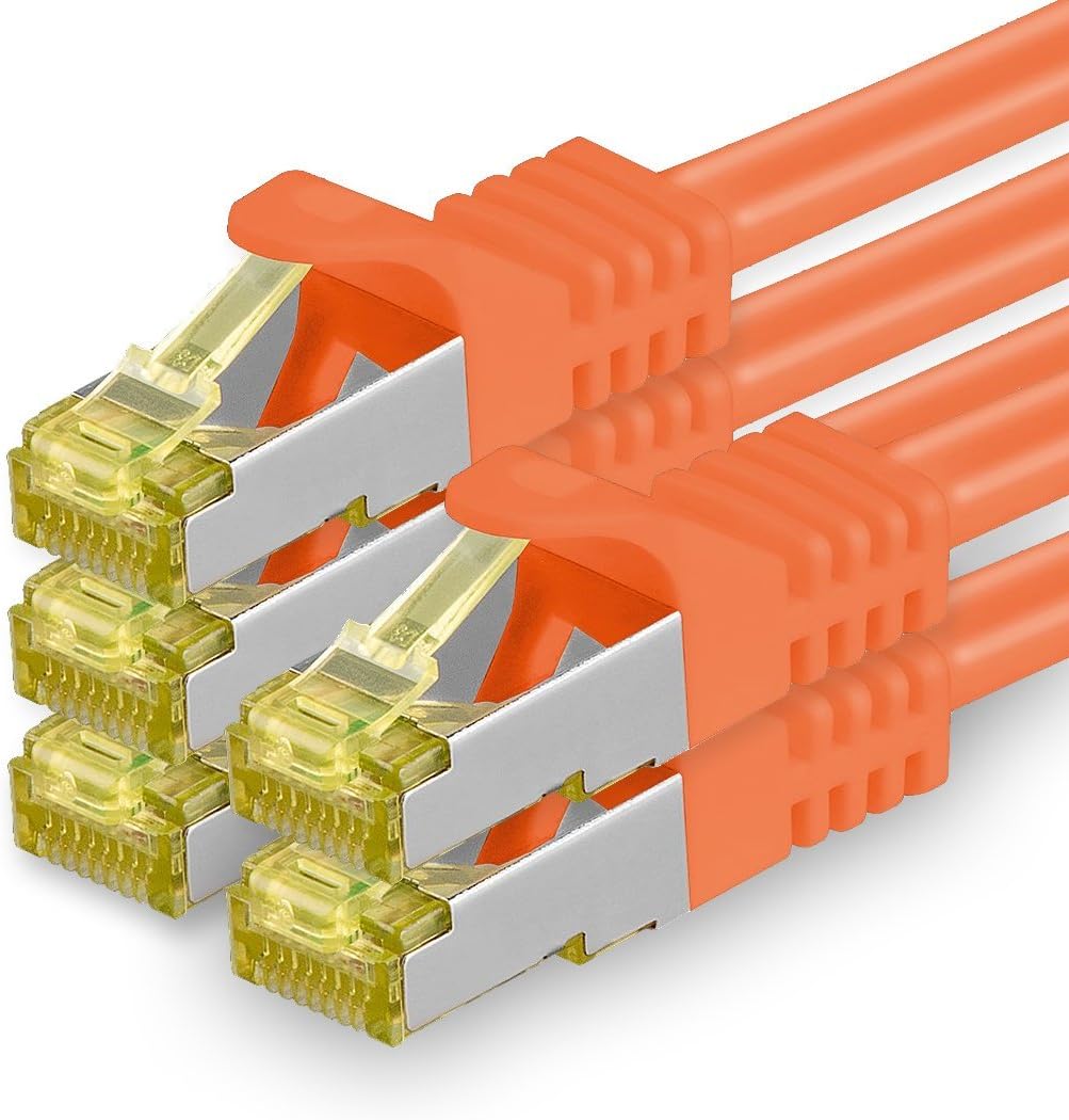 Cat.7 Patch Cable Set, S/FTP (PiMF) Ethernet LAN Network Cables, 10 Gigabits/10000 Mbps, High Speed