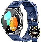 Zolovip Smartwatch for Men with GPS 1.43" AMOLED Display, 3ATM Waterproof Health Watch Heart Rate/Sleep Monitor, 100+ Sport Modes Meditation/Fitness Tracker Watch Compatible with iOS Android, Blue