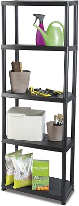 Addis 5 Tier Plastic Storage Shelving Unit Durable Freestanding Organizer view 5