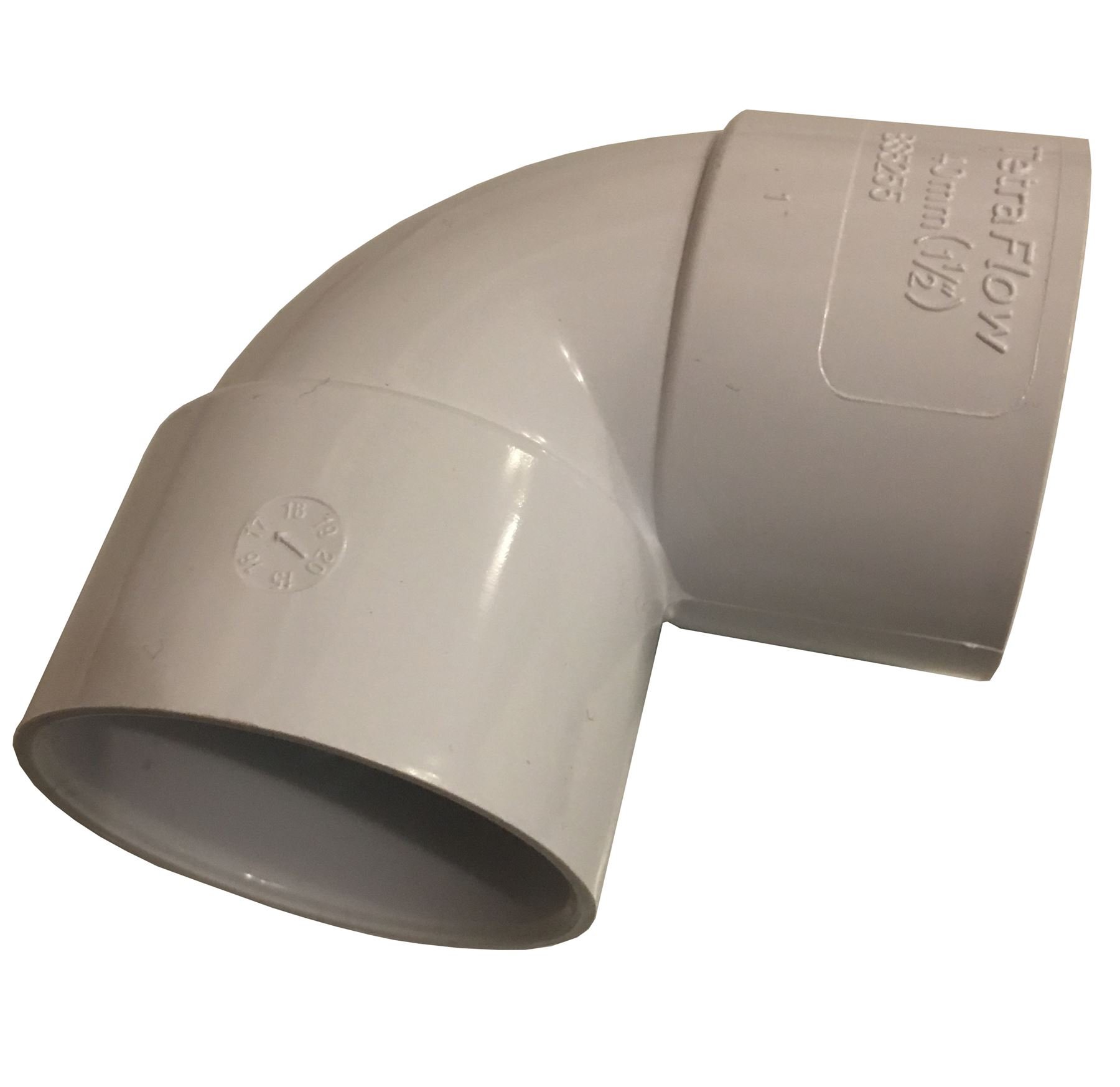 Solvent Weld 32mm Waste Pipe 90 Degree Knuckle Bend - White