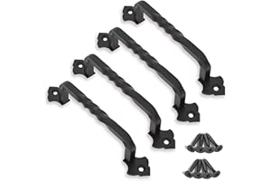 OVOV 4 Pack Barn Door Pull Handle Hardware for Wooden Garden Gate Shed Cabinet Door (4Pcs 4inch)