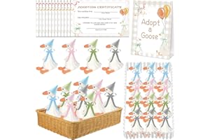 39 Pcs Adopt a Silly Goose Party Favor Include 12 Silly Goose Stuffed Animal 12 Mini Hat 12 Adoption Card 1 Adoption Sign 1 R