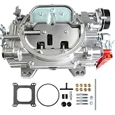 1906 Carburetor 4 Barrel Carb with Electric Choke Satin Finish Replacement For Edelbrock AVS2 650 CFM Carburetor Square Flange New Annular Flow Booster