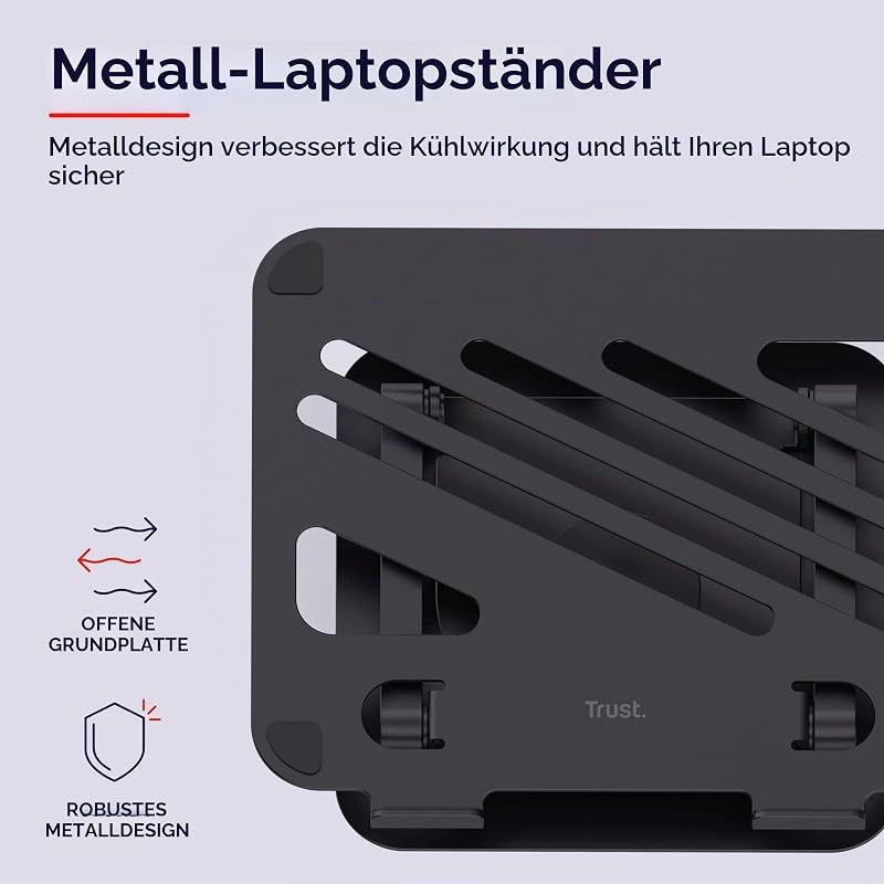 Zeff Höhenverstellbarer Laptop Ständer für Laptop 16 Zoll, Schwarz