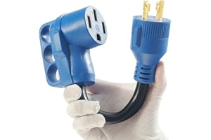 CAMPELIFY 30 Amp to 50 Amp RV Adapter,Generator Plug 4 Prong 30 Amp Power to 50 Amp RV,NEMA L14-30P to 14-50R RV Electrical Cord Adapter,Plug Adapter Load Up to 30 Amp 250V 7500W 10/3 AWG 12 inch(4 Prong30M50F)