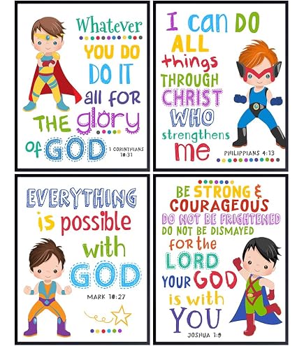 Kinder-Karten „Jesus Is My Superhero“ – 25 Stück, 7,6x5,1cm, Mit Bibelvers Lukas 19:10
