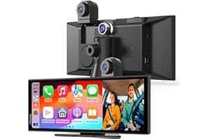 CARPURIDE W125S 11.26 Inch HD Wireless Carplay & Android Auto Screen, 4K +1080P+1080P Dash Camera for Cars with 64GB Card, with Loop Recording, Bluetooth, Voice Control, GPS, FM, Super Link