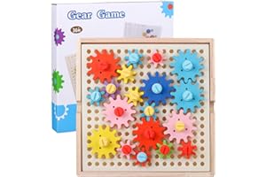 Xunsomten - Gear Game Wooden Gears Toys for Kids, Smart Toys Critical Thinking Puzzle Games, Gears Creative Kids Games Toy for Boys and Girls 3-4-5-6-7-8-9-10-11-12