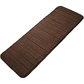 uxcell Memory Foam Bath Mat, Absorbent Runner Kitchen Rug, Soft and Comfortable Runner Floor Mat for Kitchen Bathroom Floors 16" x 47", Coffee Color