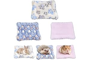 Shoyisenka 3 Pcs Small Animal Fleece Bedding Mats, Washable Portable Pet Cage Liners for Guinea Pigs, Rabbits, Hamsters, Hedg