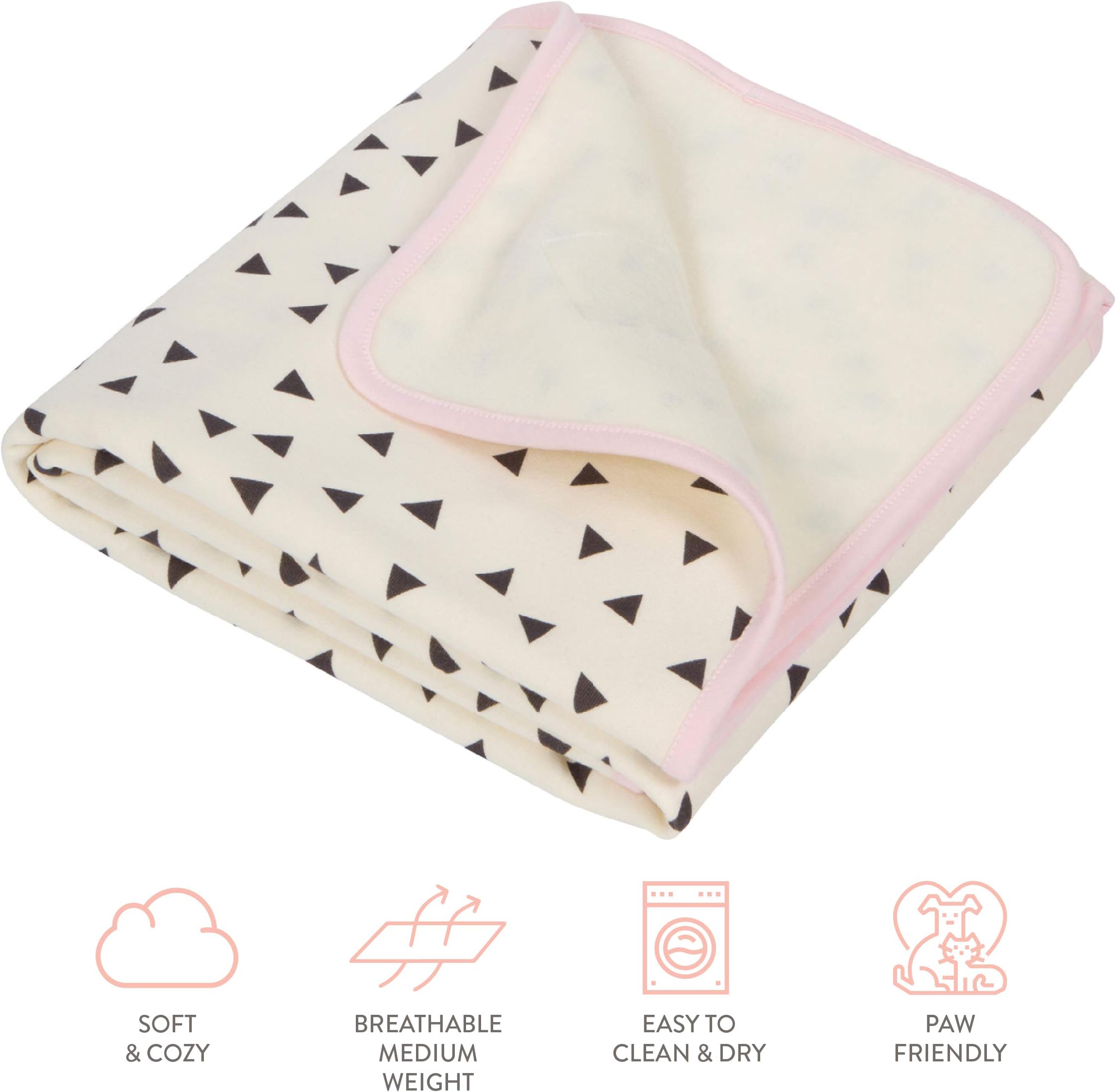Humble Bebe Luxury Plush Single-Layer Baby Blanket. 30”x35” Pink Trim. Best for Newborns, Infants, Toddlers