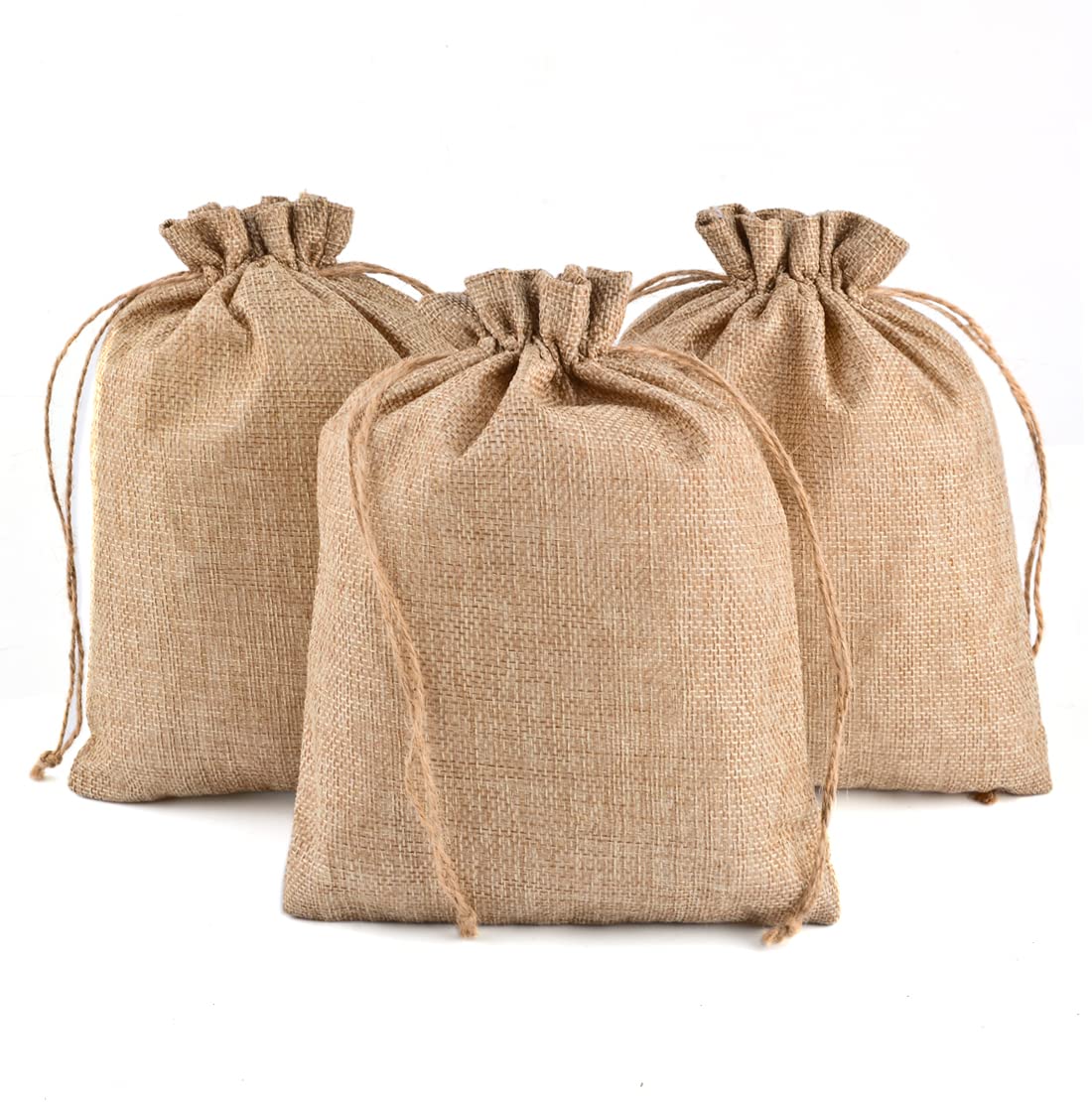 CLTPY Pack of 25 Jute Bags, hessian bags 20 x 30 cm,Linen Bags Burlap small gift bags, Jute Sack Bag with Drawstring for DIY Christmas Wedding Jewellery Gift Bags, drawstring bags