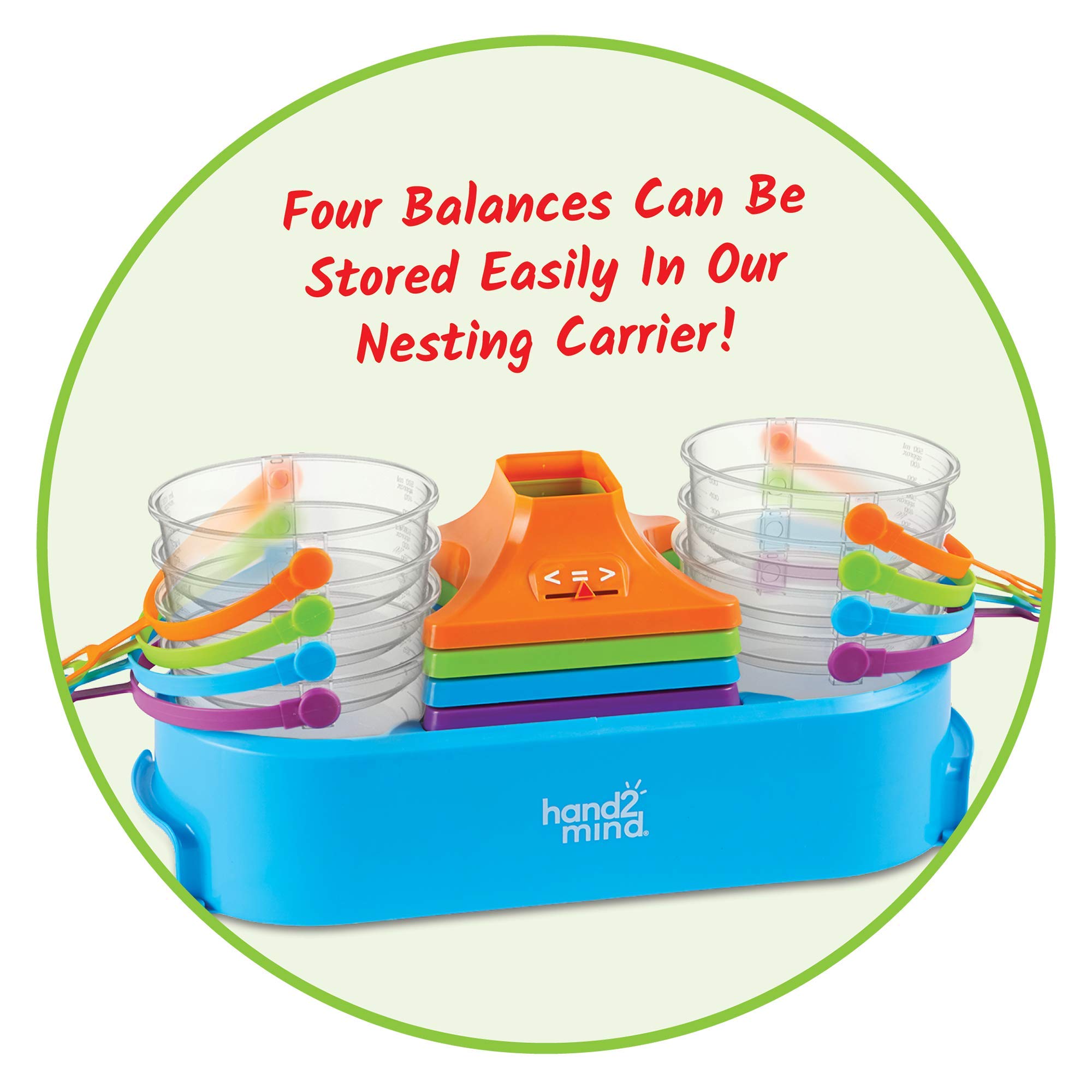 Learning Resources 93405 Nestable Pan Balances Set of 4, Multi
