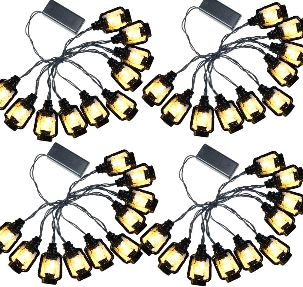 Lantern String Lights Small Black Lantern LED Light Strand 10 Mini Lanterns Per Cord