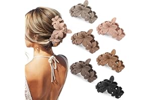 AUSEIBEELY 6 Pcs Large Flower Claw Clips for Women – Hawaiian Plumeria Hair Accessories, Cute Claw Clips for Thick Hair, Decorative Summer Beach Hair Accessories